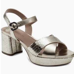 Gold Block Heel Sandals